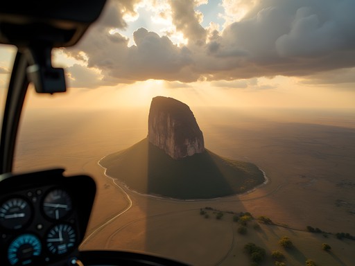 Luxury helicopter tour over Zuma Rock near Abuja, Nigeria