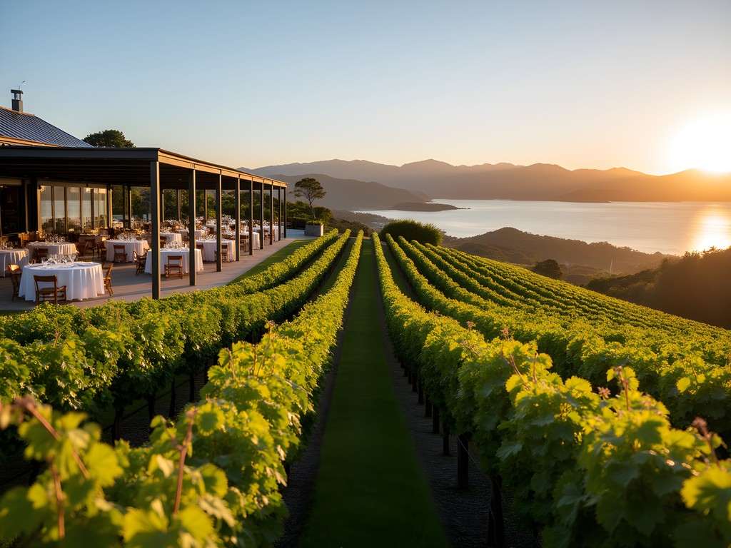 Luxury vineyard on Waiheke Island with ocean views