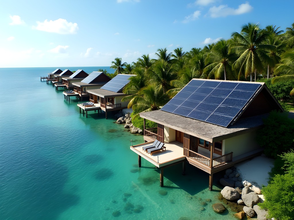 Solar panel installation at eco-luxury resort in Bocas del Toro