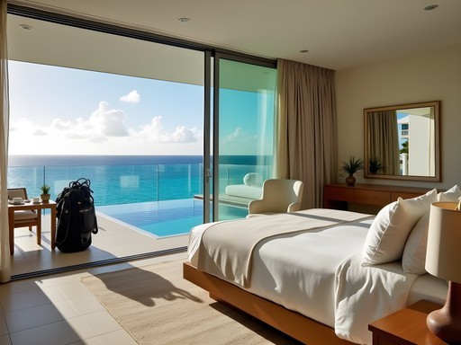 Luxurious oceanfront suite with private plunge pool overlooking Bonaire's turquoise waters