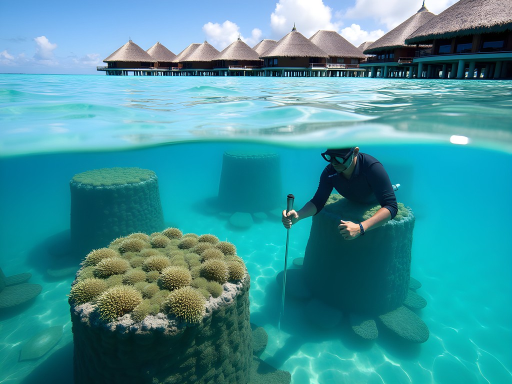 Coral restoration program at luxury resort in Bora Bora