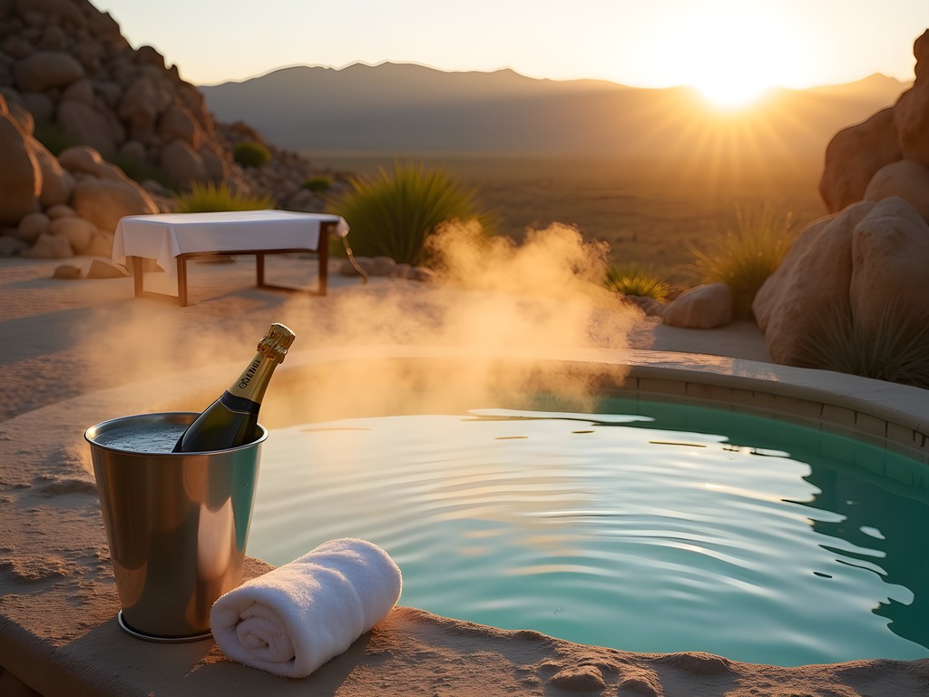 Exclusive private hot spring experience in Nevada desert near Boulder City with luxury amenities