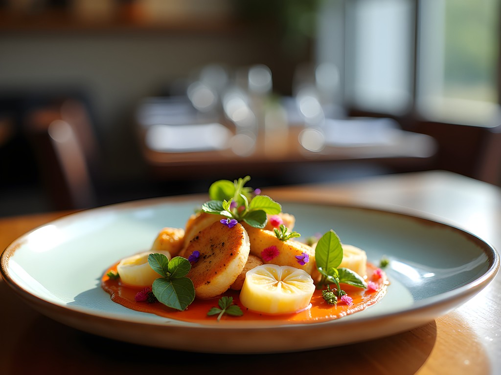 Elegant plating of Test Kitchen's signature tasting menu in Cape Town