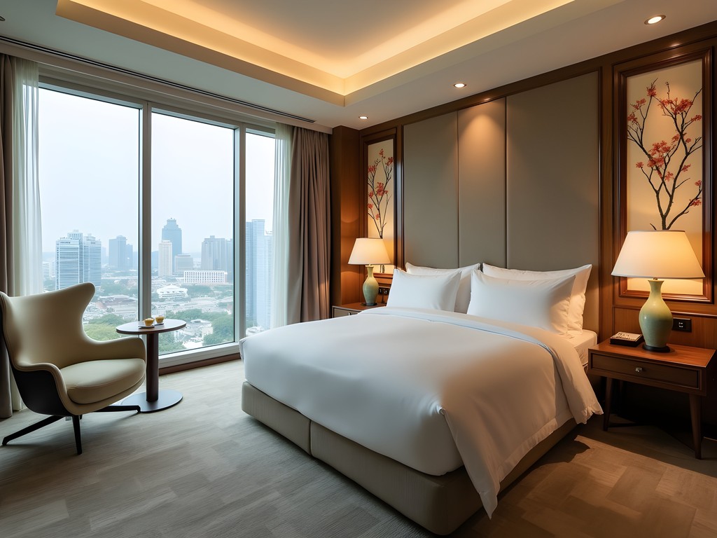 Elegant presidential suite at Grand Hotel Daegu featuring traditional Korean design elements with modern luxury amenities