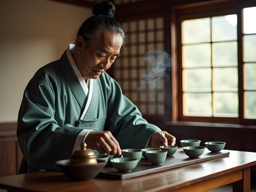 Traditional Korean tea ceremony (darye) being performed at a historic tea house in Daegu