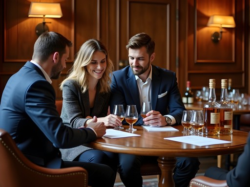 Couple enjoying private whisky tasting experience at Scotch Malt Whisky Society