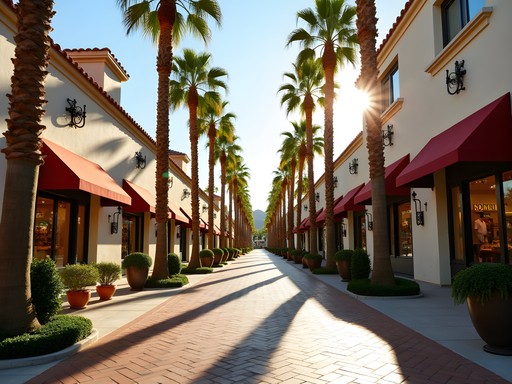Elegant historic downtown Glendale with upscale boutiques and Spanish colonial architecture