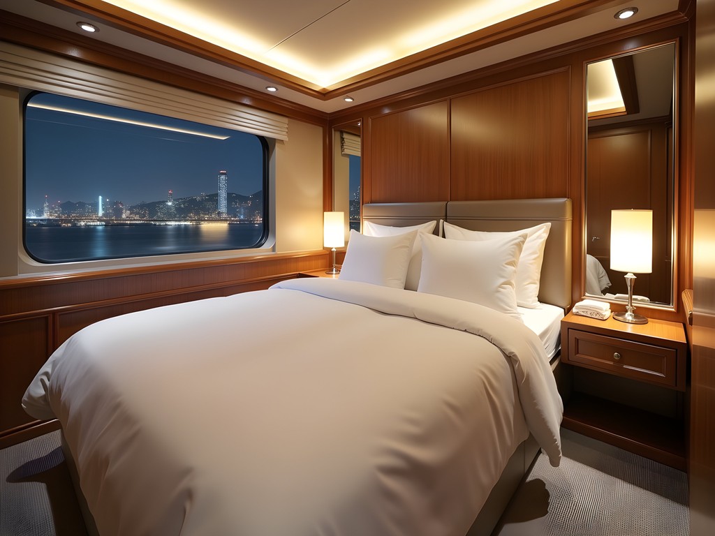 Luxurious Deluxe Soft Sleeper cabin interior on Chinese high-speed overnight train