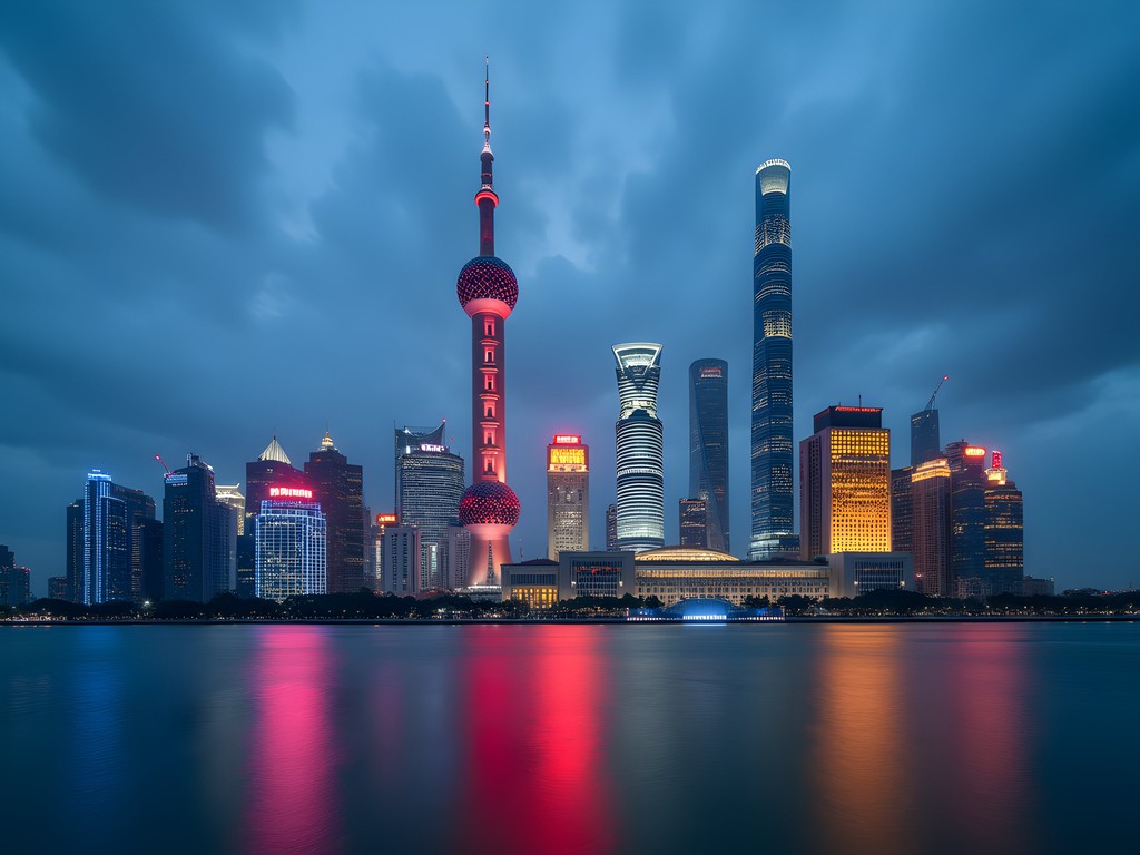 Dramatic contrast between colonial architecture on the Bund and modern Pudong skyline across Huangpu River