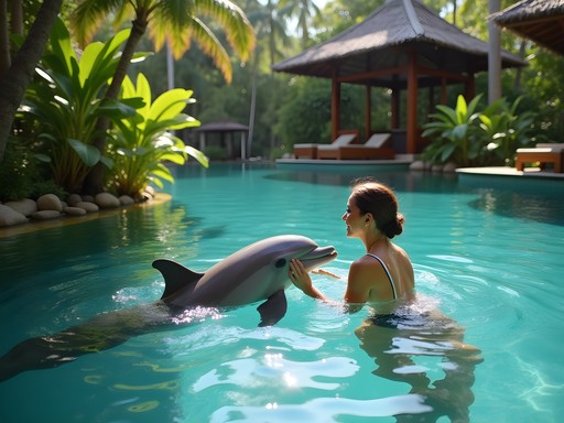 Exclusive dolphin encounter experience at The Kahala Resort's private lagoon