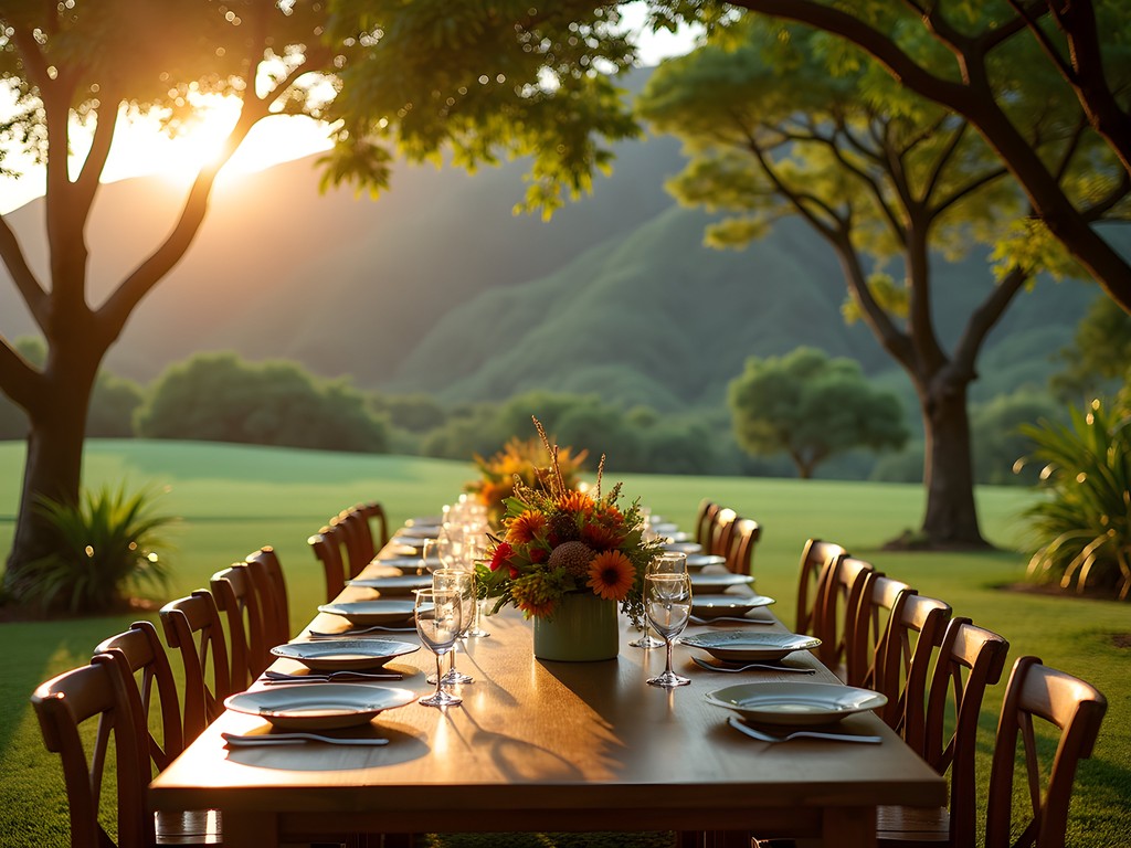 Farm-to-table dinner setup at Kahumana Organic Farm in Waianae Valley Honolulu
