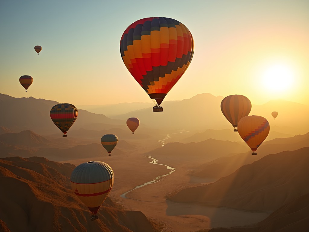 Luxury hot air balloon experience over Jericho and the Jordan Valley at sunrise