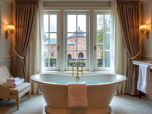 Luxury spa treatment room with thermal bath in Karlovy Vary