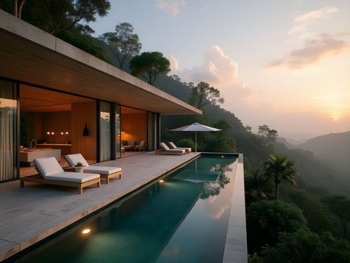 Exclusive luxury villa with infinity pool overlooking the Amazon rainforest in Kourou