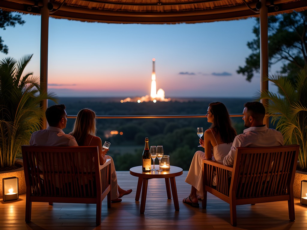 Exclusive VIP viewing platform for rocket launch at Guiana Space Centre in Kourou