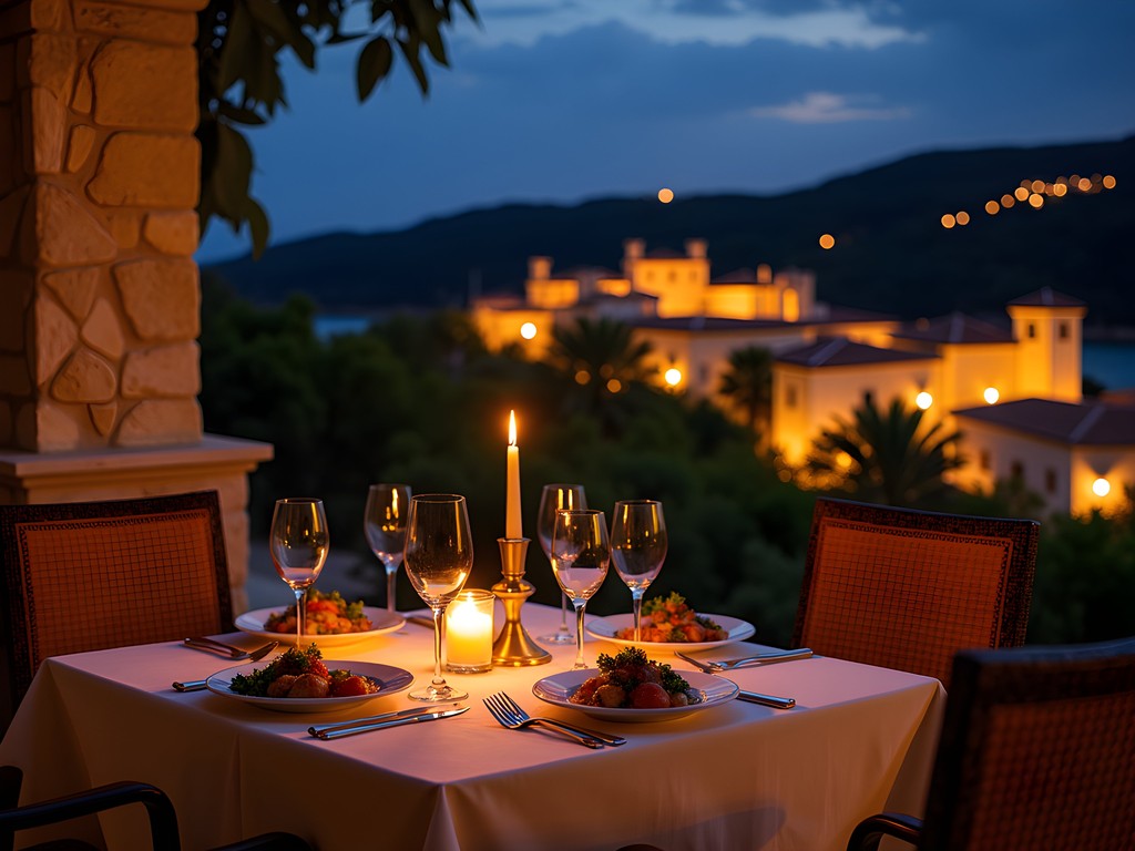 Exclusive night dining experience overlooking Altos de Chavón village in La Romana