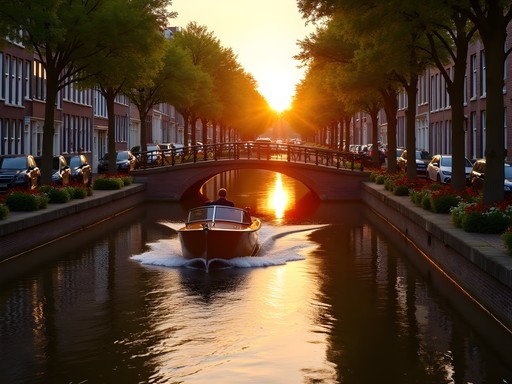Exclusive sunset canal cruise through historic Leiden waterways