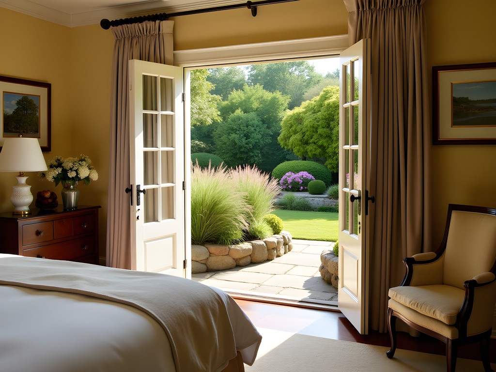 Elegant garden suite at luxury Martha's Vineyard hotel with private terrace
