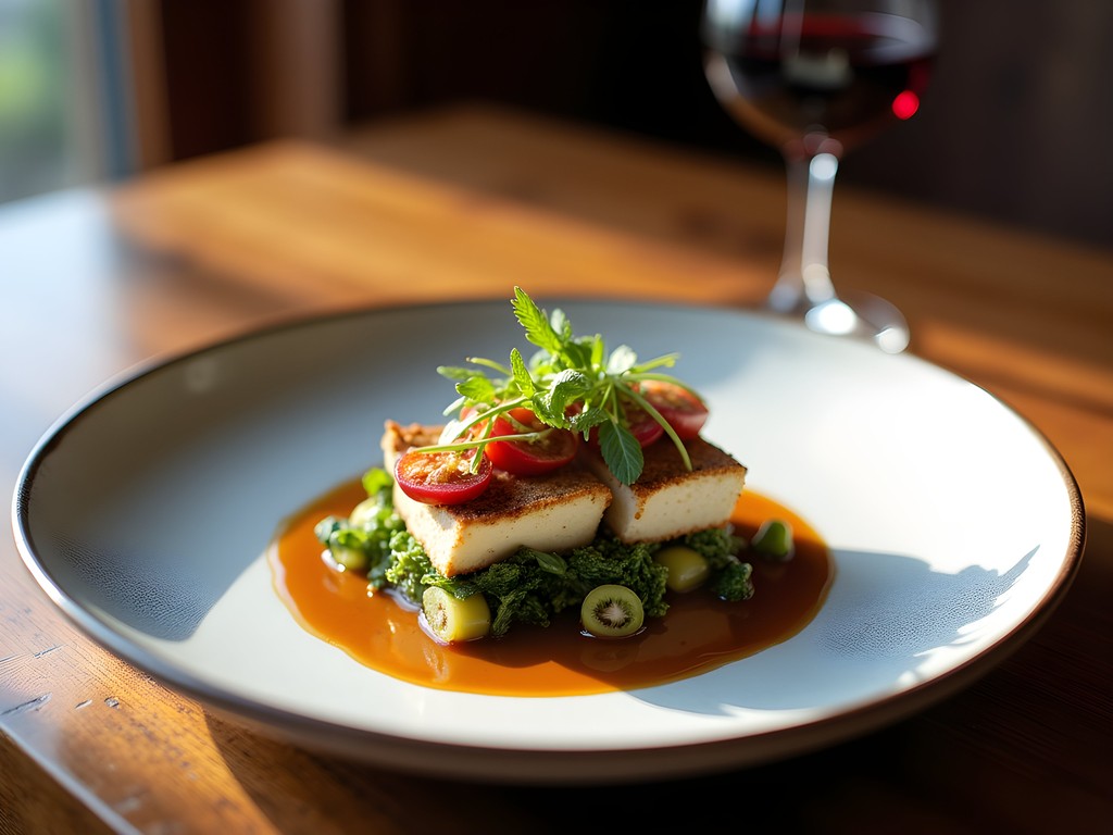 Elegant farm-to-table dinner with wine pairing featuring local Medford produce and Rogue Valley wines