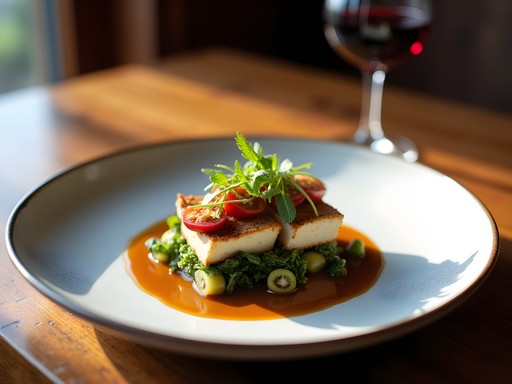 Elegant farm-to-table dinner with wine pairing featuring local Medford produce and Rogue Valley wines