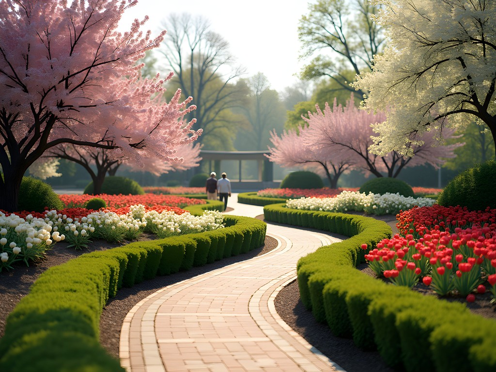 Memphis Botanic Garden in spring with blooming flowers and peaceful walking paths