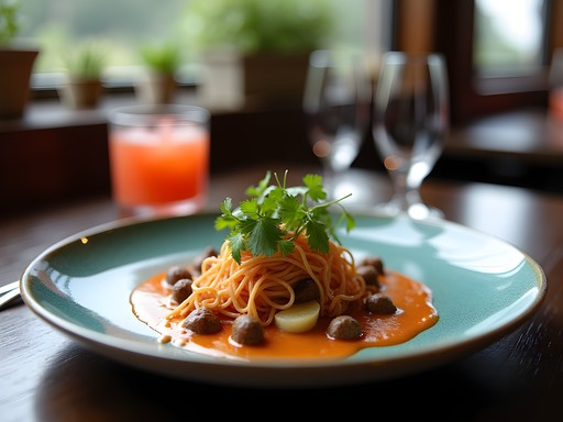 Elegantly plated contemporary Mexican dish at a high-end Mexico City restaurant