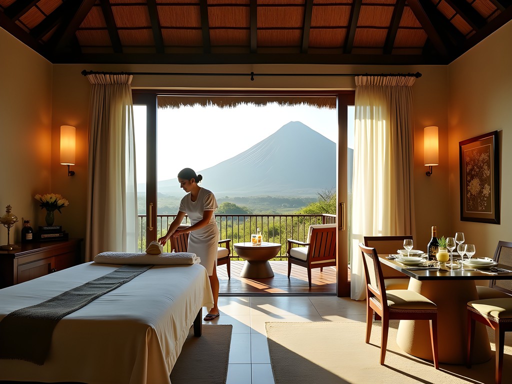 Post-expedition recovery at luxury lodge with massage and personalized meal service