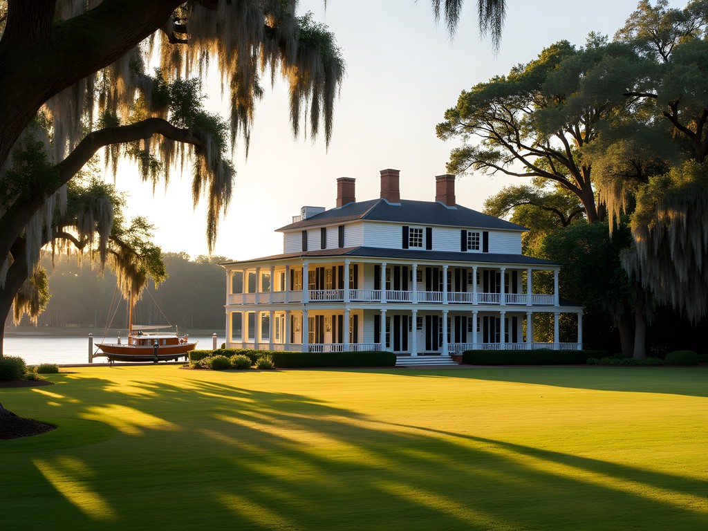 Exclusive historic waterfront estate in Mount Pleasant with private dock and harbor views