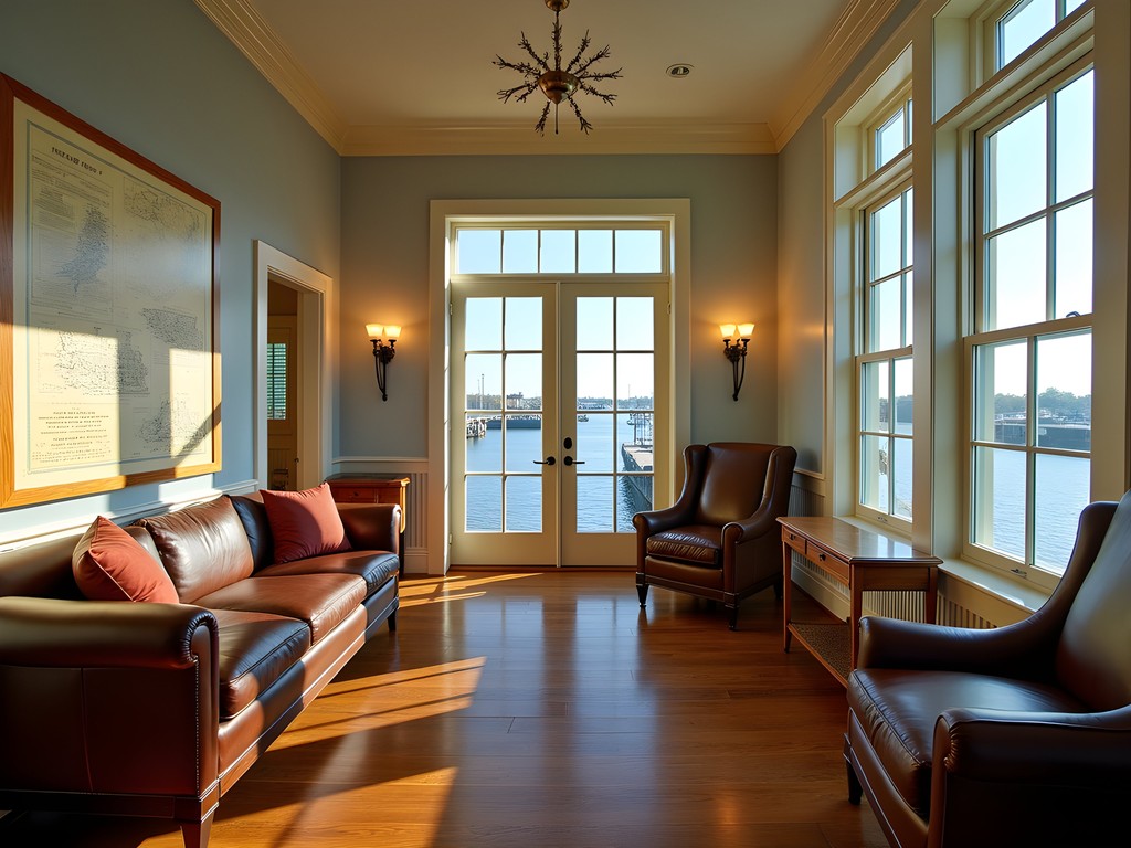 Restored naval officer's quarters at Patriots Point converted to luxury accommodation with harbor views