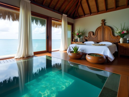 Exclusive overwater spa treatment room at luxury Nadi resort with traditional Fijian healing elements