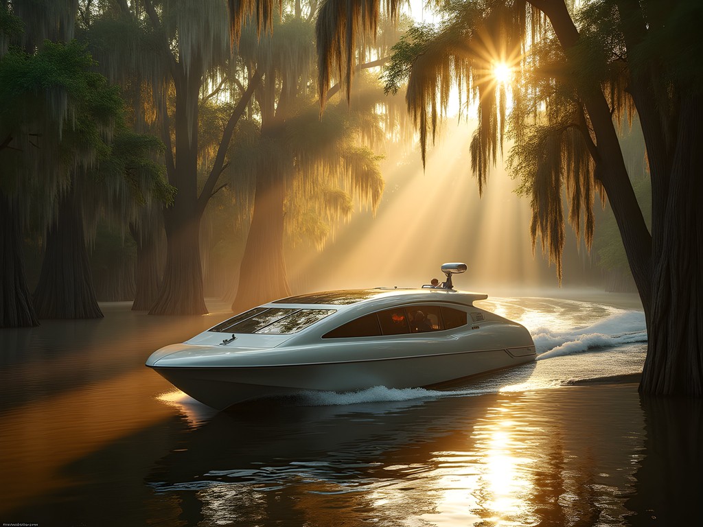 Zero-emission luxury boat tour through Louisiana cypress swamps with conservation focus