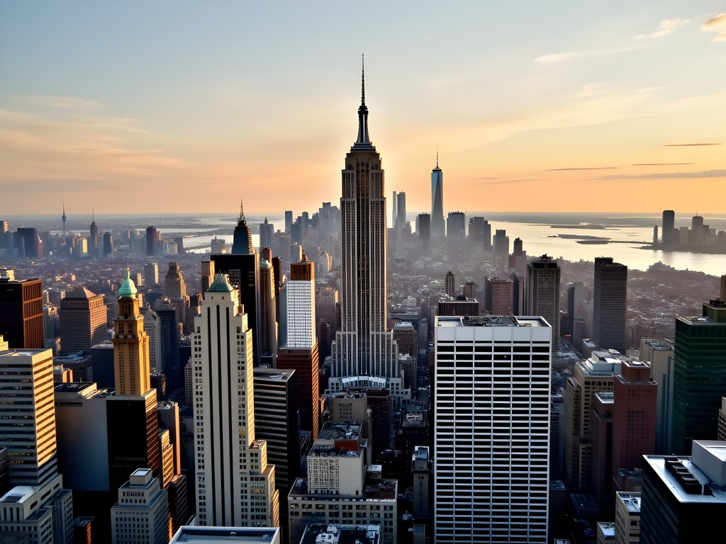 Helicopter view of Manhattan skyline during luxury airport transfer