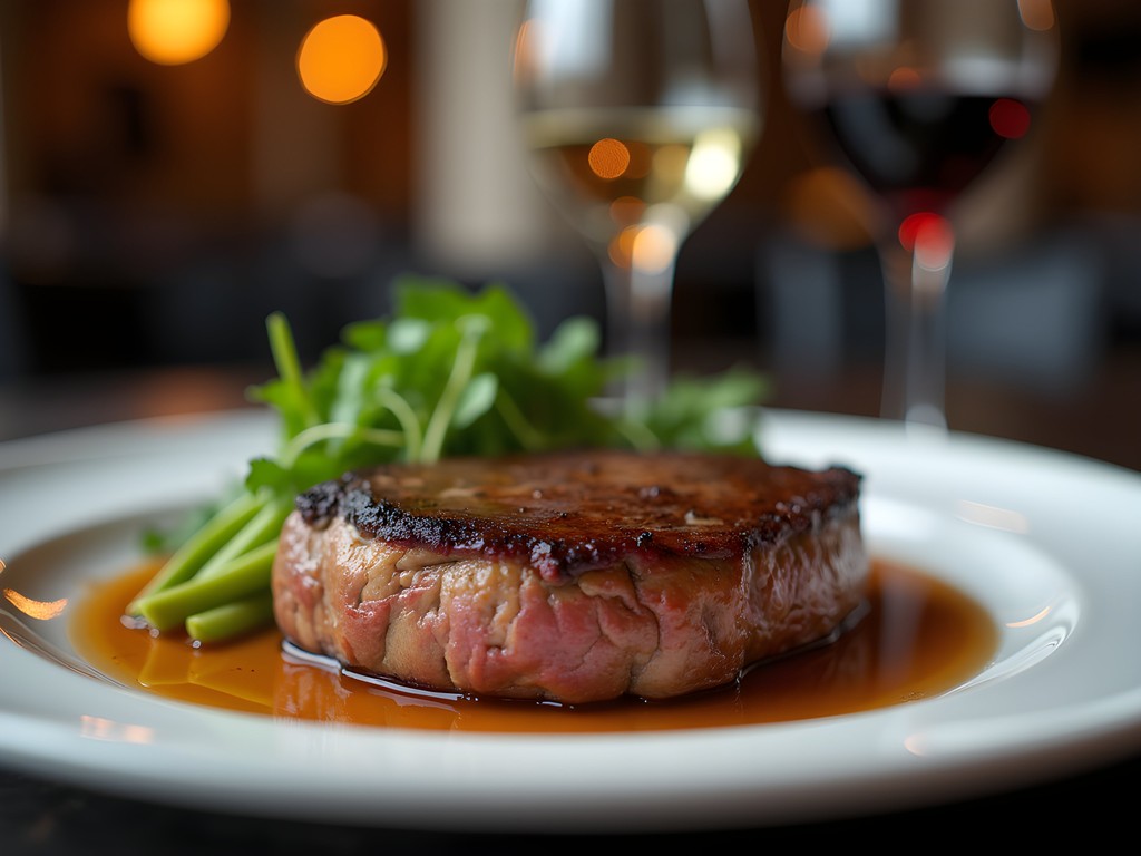 Gourmet dry-aged steak dinner at Knife & Spoon restaurant in Orlando