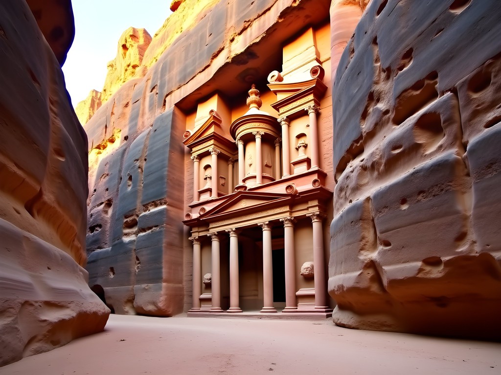 The Treasury at Petra illuminated by early morning light during private access hours
