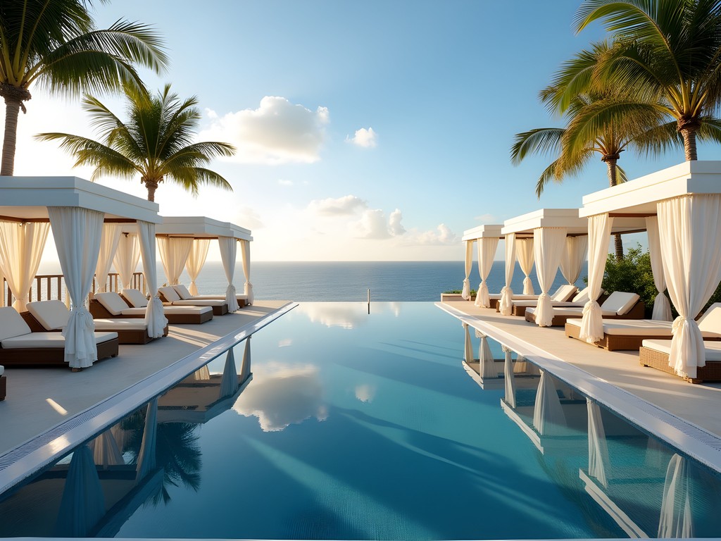 Exclusive rooftop infinity pool at Casa Colonial Beach & Spa in Puerto Plata with ocean views