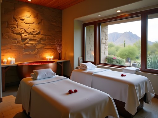 Couple enjoying desert-inspired spa treatment in Scottsdale luxury resort