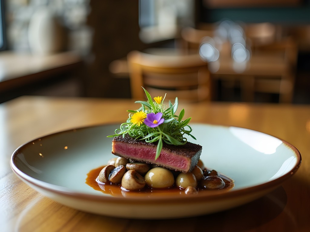 Elegant farm-to-table tasting menu at Beetle & Bee restaurant in Spearfish