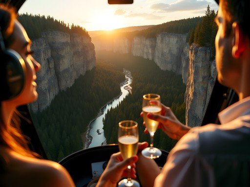 Luxury helicopter tour over Spearfish Canyon with champagne service