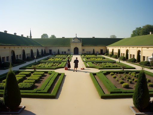 The geometric patterns of the King's Vegetable Garden at Versailles with espaliered fruit trees