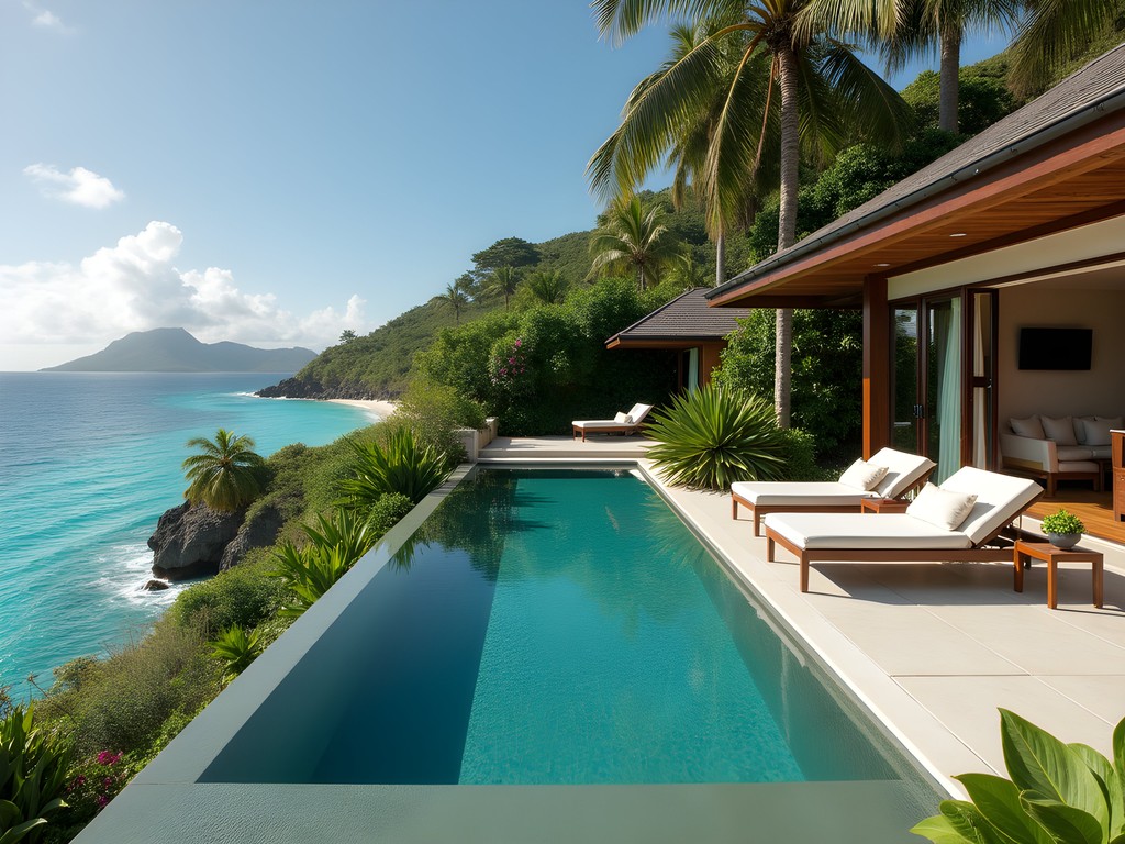 Eco-friendly luxury villa with hidden solar panels and sustainable design in Victoria, Seychelles