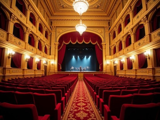 Elegant private box at the Vienna State Opera during evening performance