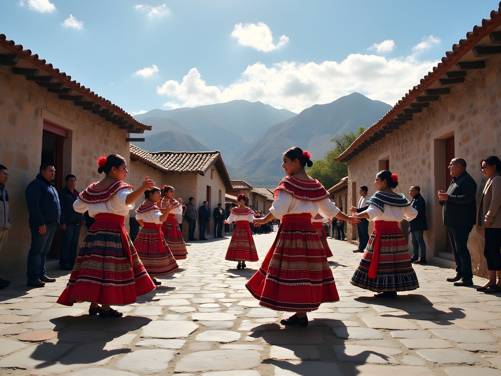 Traditional dance performance in Colca Canyon village