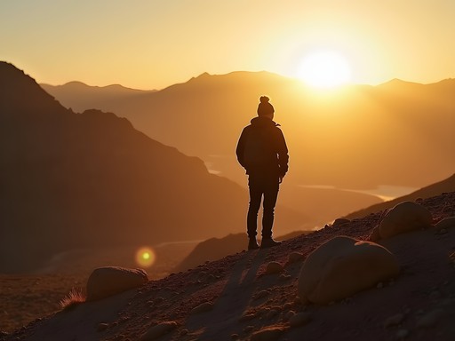 Photographer capturing Kopet Dag mountains during golden hour in Turkmenistan