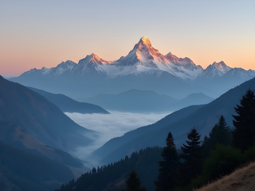 Sunrise view of Annapurna mountain range from Bandipur ridge