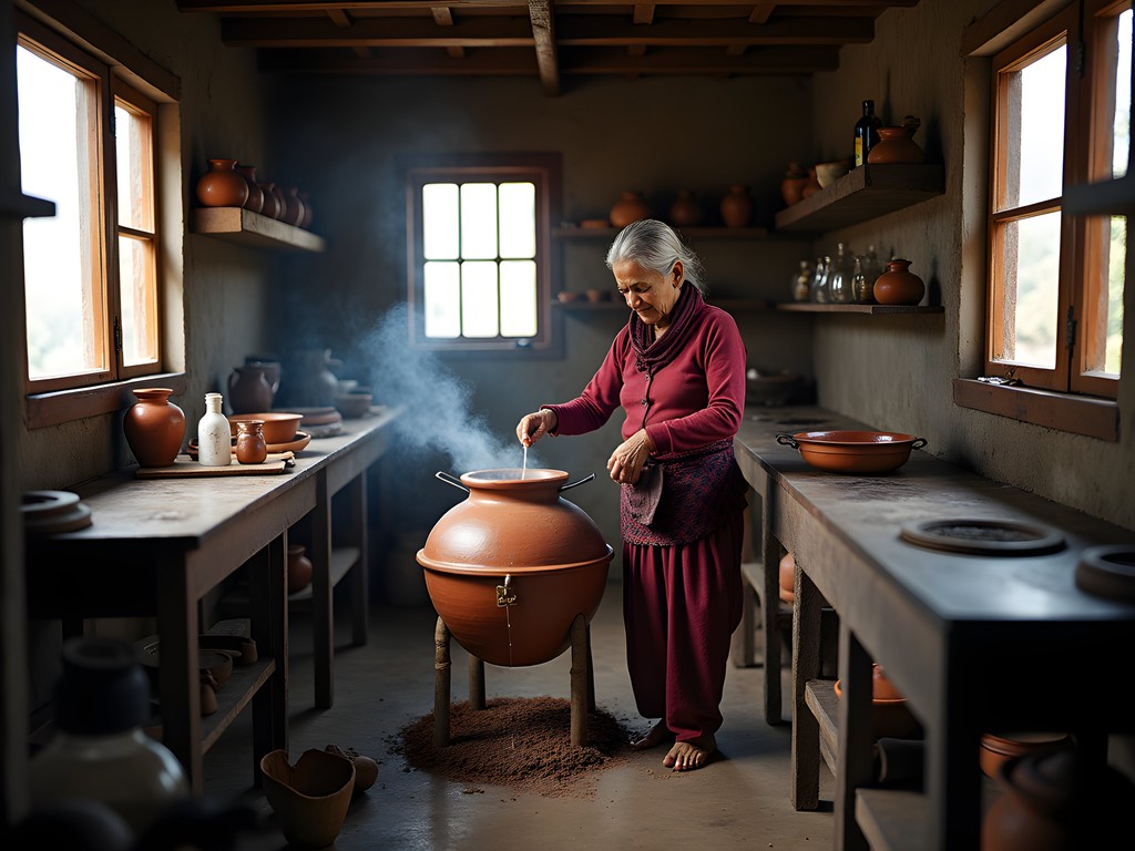 Traditional raksi distillation process in Bandipur home