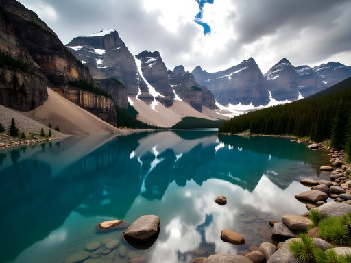 Lava Lake's crystal clear waters reflecting surrounding mountain peaks