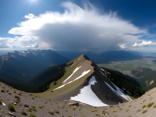 360-degree panoramic view from Mount Baldy summit overlooking Bozeman and surrounding mountain ranges