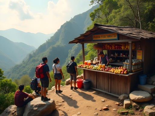 Local vendor selling traditional refreshments to hikers on El Ávila trail