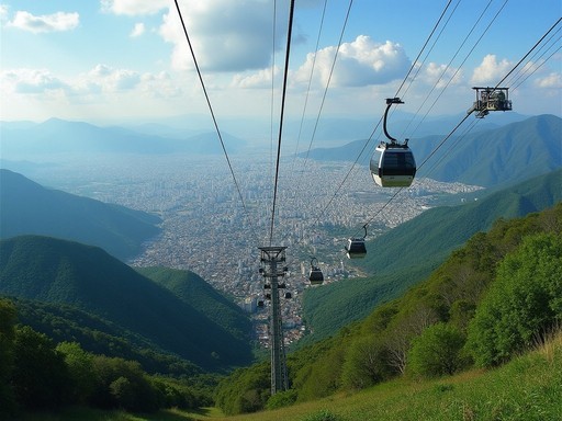 Caracas Teleferico cable car ascending El Ávila mountain with city views