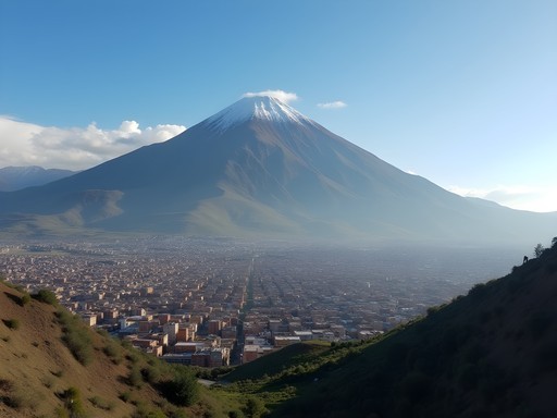 Panoramic view of Tunari Mountain looming over Cochabamba city